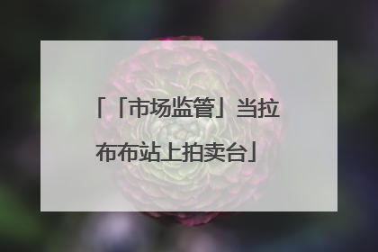 「市场监管」当拉布布站上拍卖台