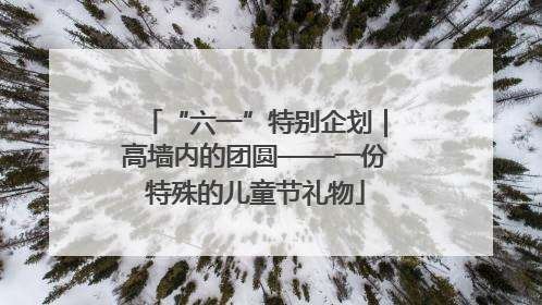 “六一”特别企划｜高墙内的团圆——一份特殊的儿童节礼物