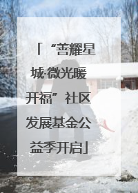 “善耀星城·微光暖开福”社区发展基金公益季开启