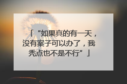 “如果真的有一天，没有案子可以办了，我秃点也不是不行”