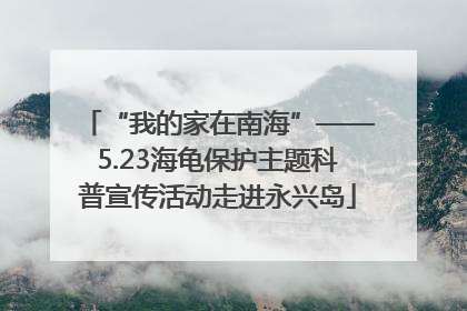 “我的家在南海”——5.23海龟保护主题科普宣传活动走进永兴岛