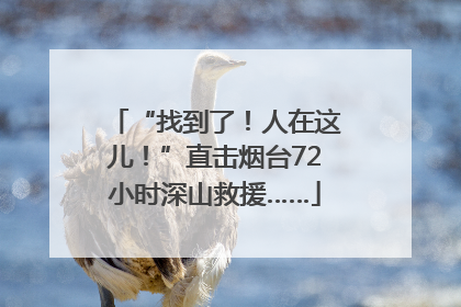 “找到了！人在这儿！”直击烟台72小时深山救援……