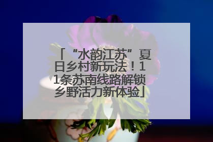 “水韵江苏”夏日乡村新玩法！11条苏南线路解锁乡野活力新体验
