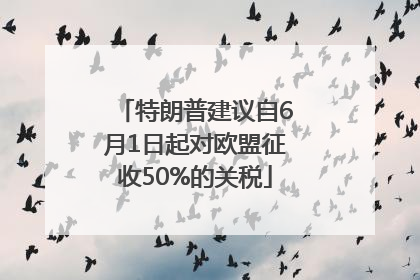 特朗普建议自6月1日起对欧盟征收50%的关税