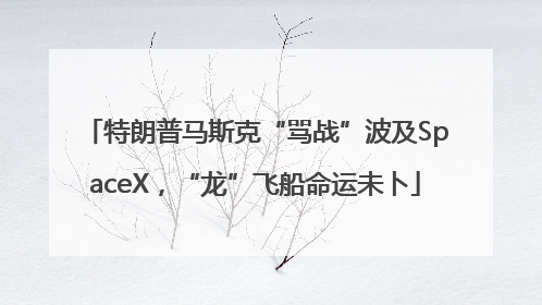 特朗普马斯克“骂战”波及SpaceX，“龙”飞船命运未卜