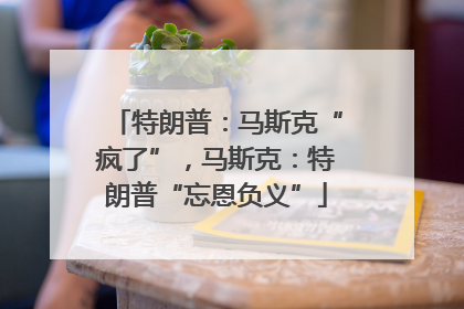 特朗普：马斯克“疯了”，马斯克：特朗普“忘恩负义”