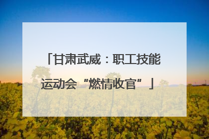 甘肃武威：职工技能运动会“燃情收官”