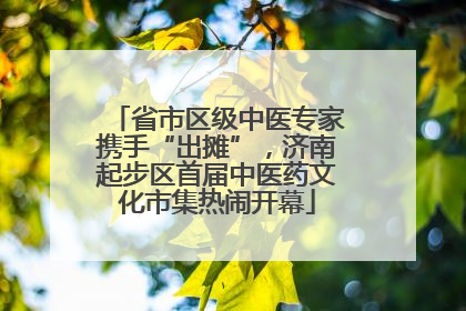 省市区级中医专家携手“出摊”，济南起步区首届中医药文化市集热闹开幕