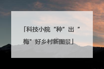 科技小院“种”出“梅”好乡村新图景