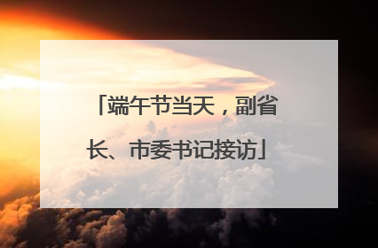 端午节当天，副省长、市委书记接访