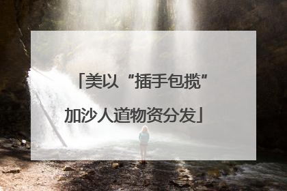 美以“插手包揽”加沙人道物资分发