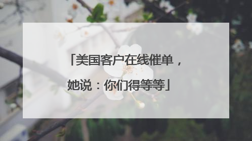 美国客户在线催单，她说：你们得等等