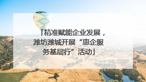 精准赋能企业发展，潍坊潍城开展“惠企服务基层行”活动