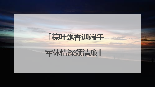 粽叶飘香迎端午 军休情深颂清廉
