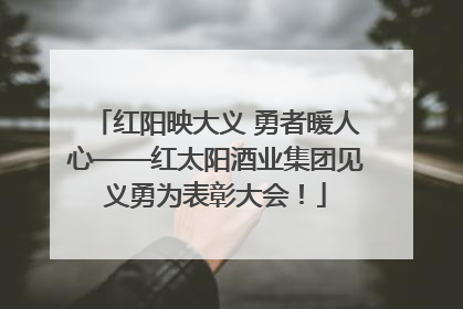红阳映大义 勇者暖人心——红太阳酒业集团见义勇为表彰大会！