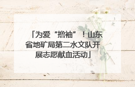 为爱“撸袖”！山东省地矿局第二水文队开展志愿献血活动