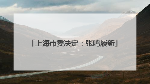 上海市委决定：张鸣履新