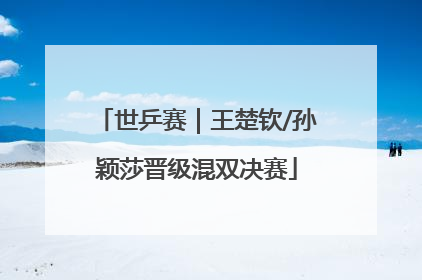 世乒赛｜王楚钦/孙颖莎晋级混双决赛