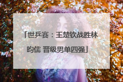 世乒赛：王楚钦战胜林昀儒 晋级男单四强