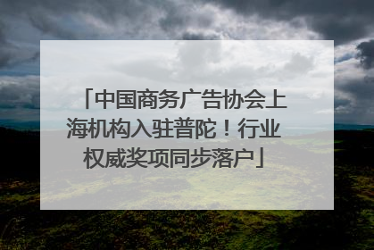 中国商务广告协会上海机构入驻普陀！行业权威奖项同步落户