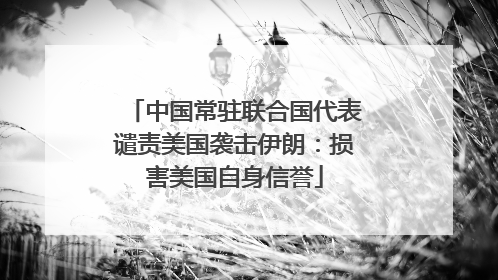 中国常驻联合国代表谴责美国袭击伊朗：损害美国自身信誉