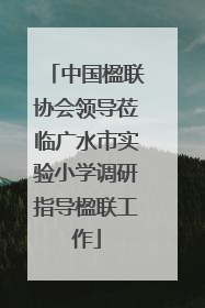 中国楹联协会领导莅临广水市实验小学调研指导楹联工作