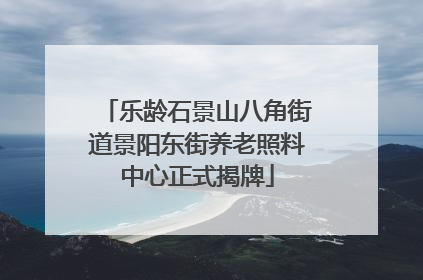 乐龄石景山八角街道景阳东街养老照料中心正式揭牌