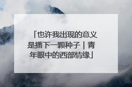 也许我出现的意义是播下一颗种子｜青年眼中的西部情缘