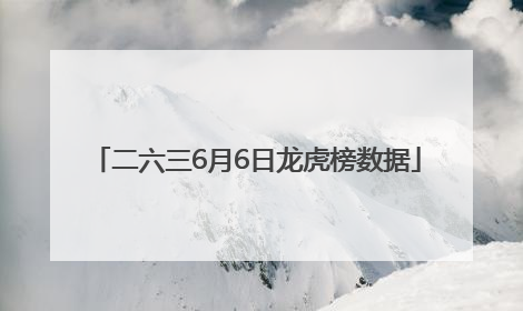 二六三6月6日龙虎榜数据
