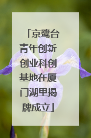 京鹭台青年创新创业科创基地在厦门湖里揭牌成立