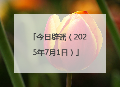 今日辟谣（2025年7月1日）