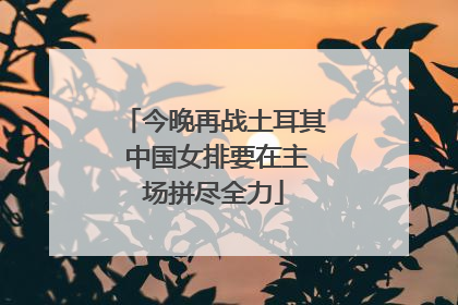 今晚再战土耳其 中国女排要在主场拼尽全力