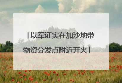 以军证实在加沙地带物资分发点附近开火