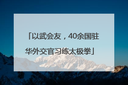 以武会友，40余国驻华外交官习练太极拳