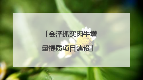 会泽抓实肉牛增量提质项目建设
