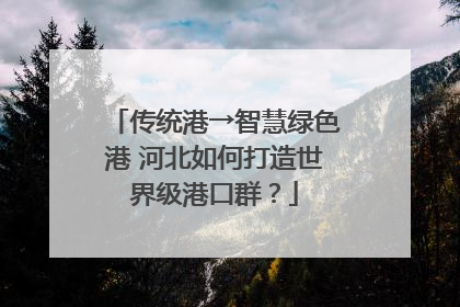 传统港→智慧绿色港 河北如何打造世界级港口群？
