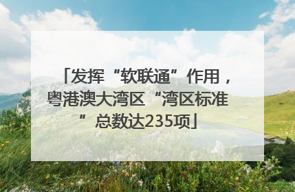 发挥“软联通”作用，粤港澳大湾区“湾区标准”总数达235项