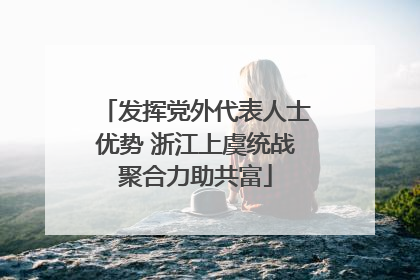 发挥党外代表人士优势 浙江上虞统战聚合力助共富