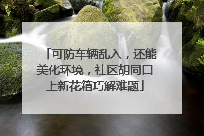 可防车辆乱入，还能美化环境，社区胡同口上新花箱巧解难题