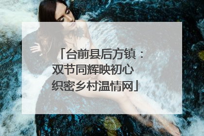 台前县后方镇：双节同辉映初心 织密乡村温情网
