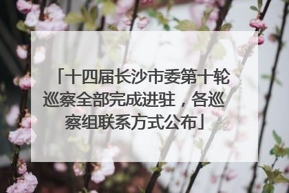 十四届长沙市委第十轮巡察全部完成进驻，各巡察组联系方式公布