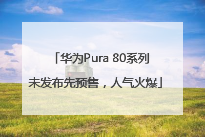 华为Pura 80系列未发布先预售，人气火爆