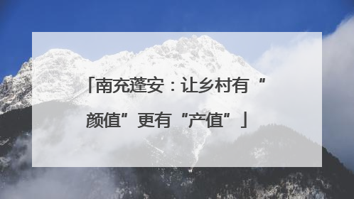 南充蓬安：让乡村有“颜值”更有“产值”
