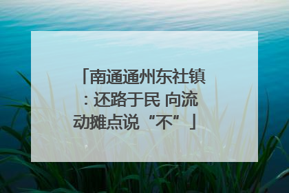 南通通州东社镇：还路于民 向流动摊点说“不”