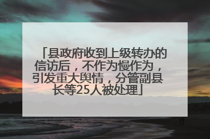 县政府收到上级转办的信访后，不作为慢作为，引发重大舆情，分管副县长等25人被处理