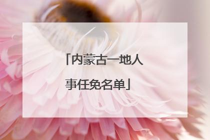内蒙古一地人事任免名单