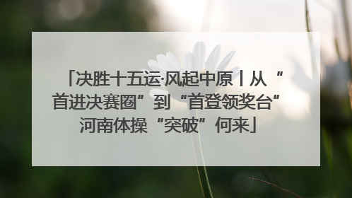 决胜十五运·风起中原丨从“首进决赛圈”到“首登领奖台” 河南体操“突破”何来