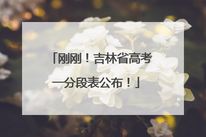 刚刚！吉林省高考一分段表公布！