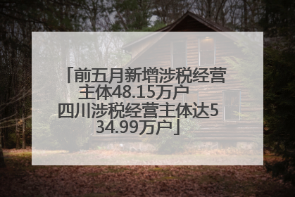 前五月新增涉税经营主体48.15万户 四川涉税经营主体达534.99万户