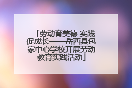 劳动育美德 实践促成长——岳西县包家中心学校开展劳动教育实践活动